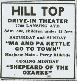 Hilltop Drive-In Theatre - Hilltop Ad July 4 1952